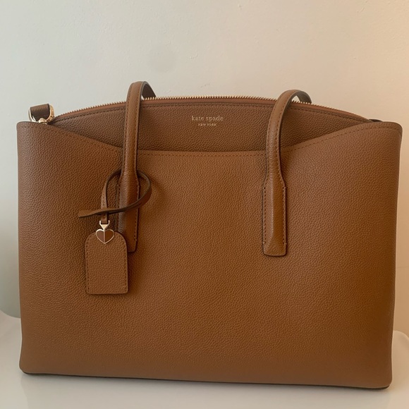 Leather Bag Margaux Large Work Tote Light Fawn Kate Spade ♠️ Handbag - Main Image